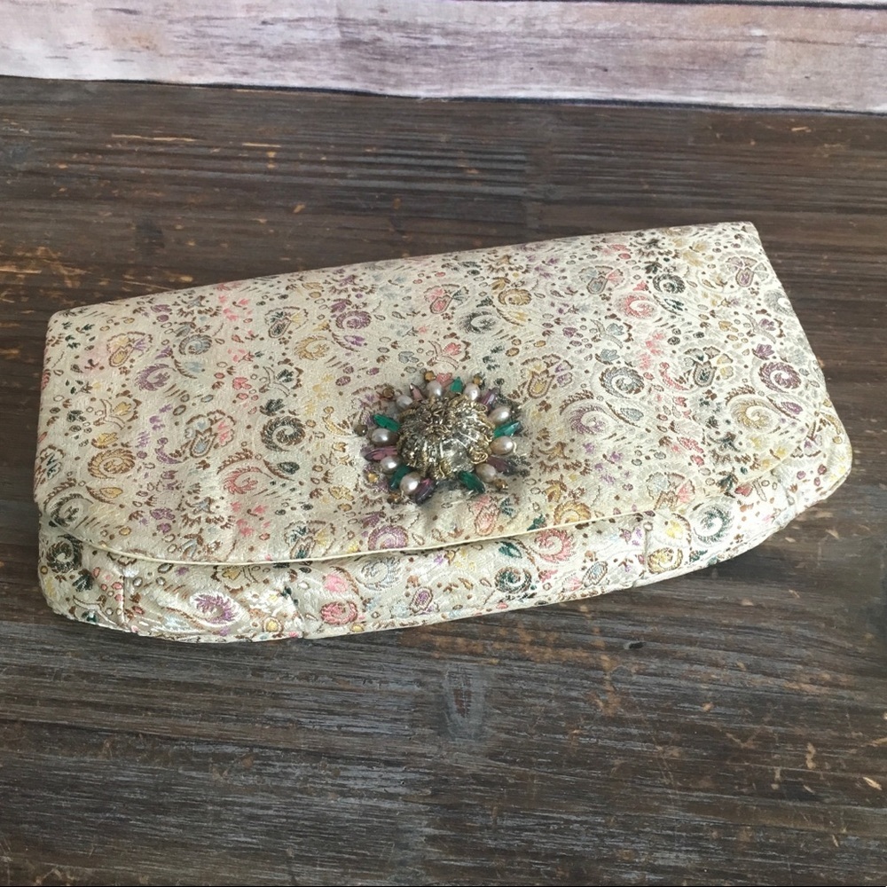 Vintage Tapestry Jeweled Evening Bag & Coin Purse